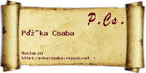 Póka Csaba névjegykártya